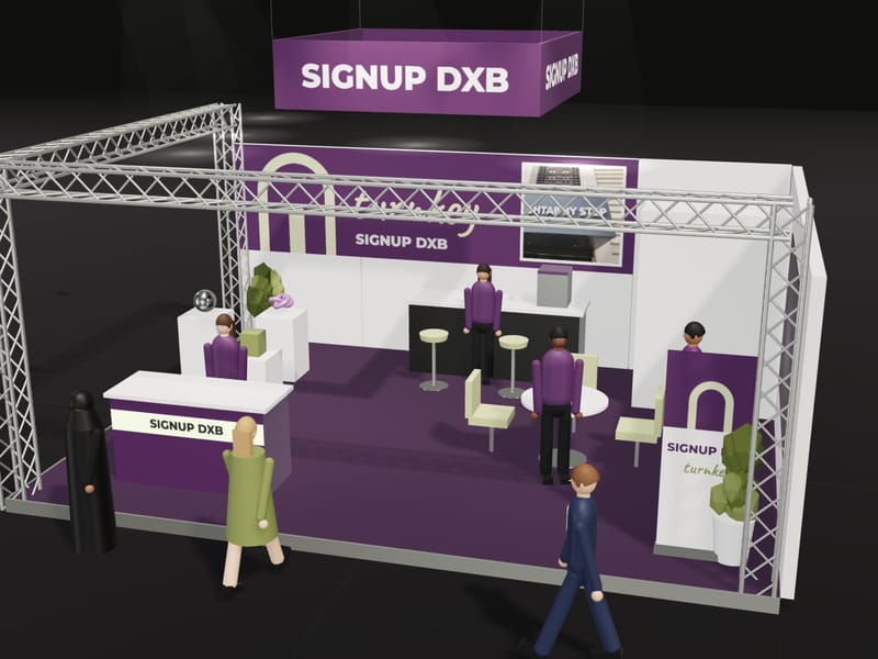Visualisation of a turnkey exhibition stand
